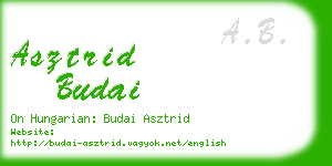 asztrid budai business card